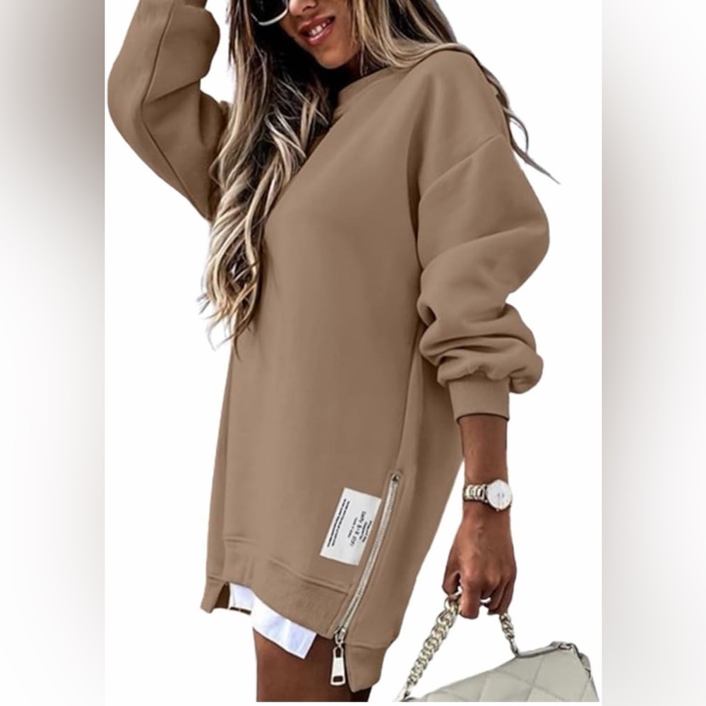 Casual Tan Sweater Dress for Women